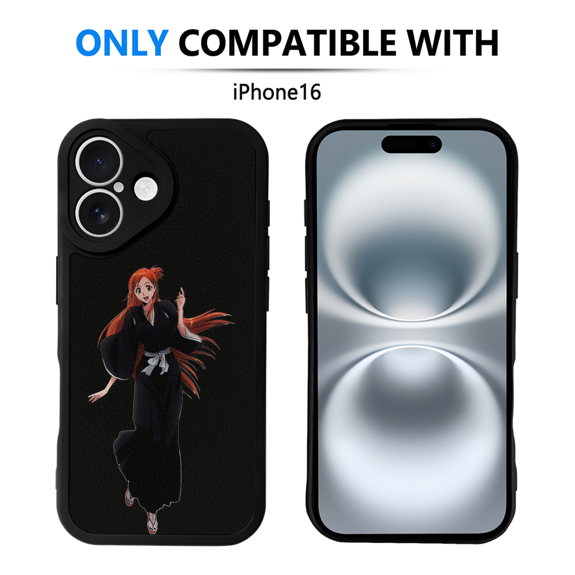 （画像用） ブリーチ 井上織姫（いのうえおりひめ） BLEACH Inoue Orihime 【iPhone 16シリーズ対応】シリコンスマホケース（レザー調） 材質：シリコン